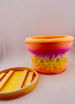 5 Petal Lots of Flowers Pot 3d model