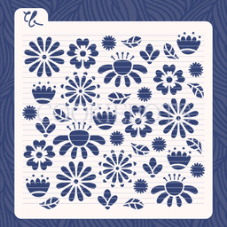 Flower Pattern Pattern Stencil SVG 3d model