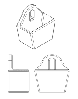 Compact Scissor Holder for Skadis 3d model