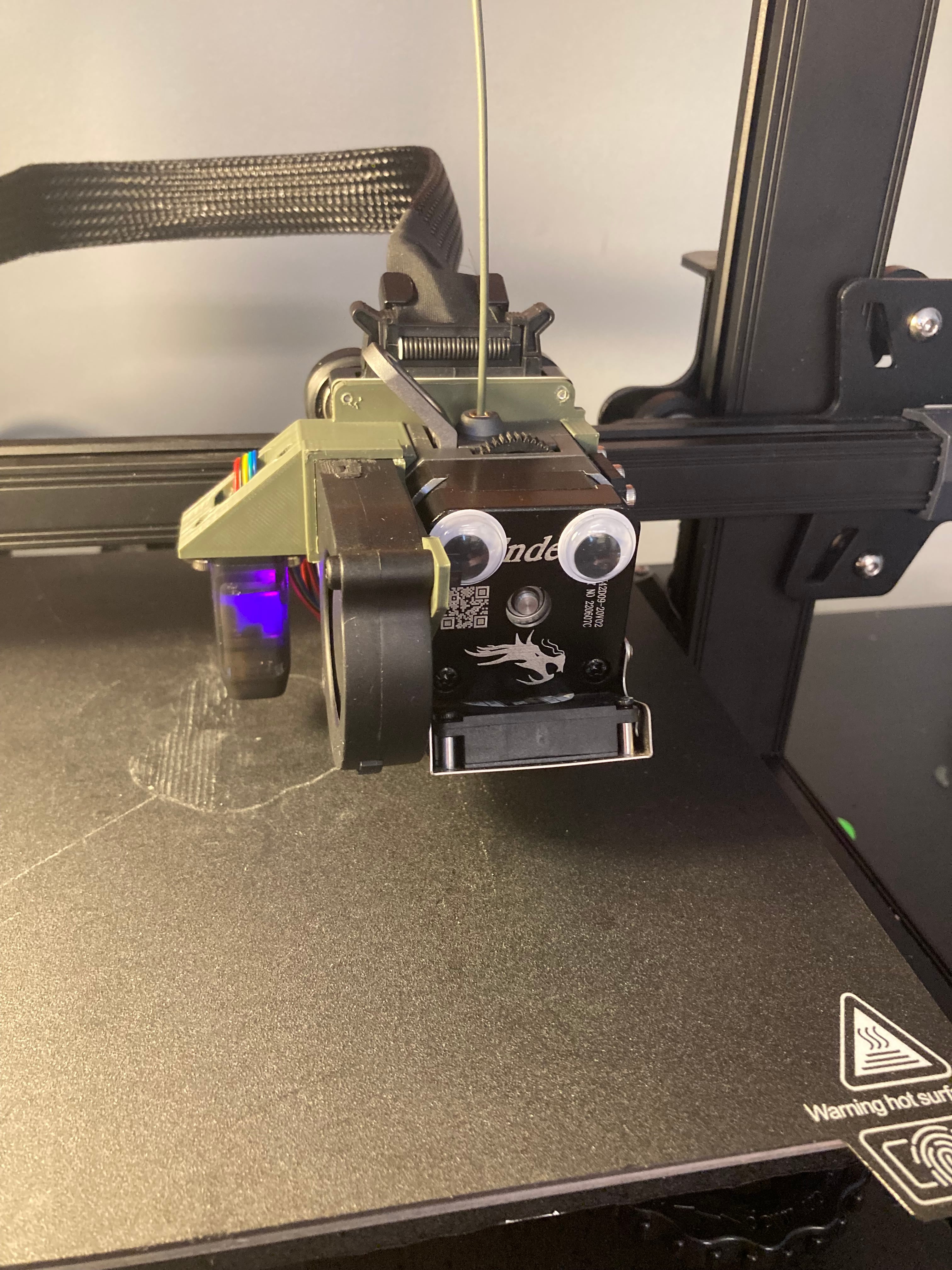 Ender 3 S1 5015 fan mount with left side inline cr-touch 3d model