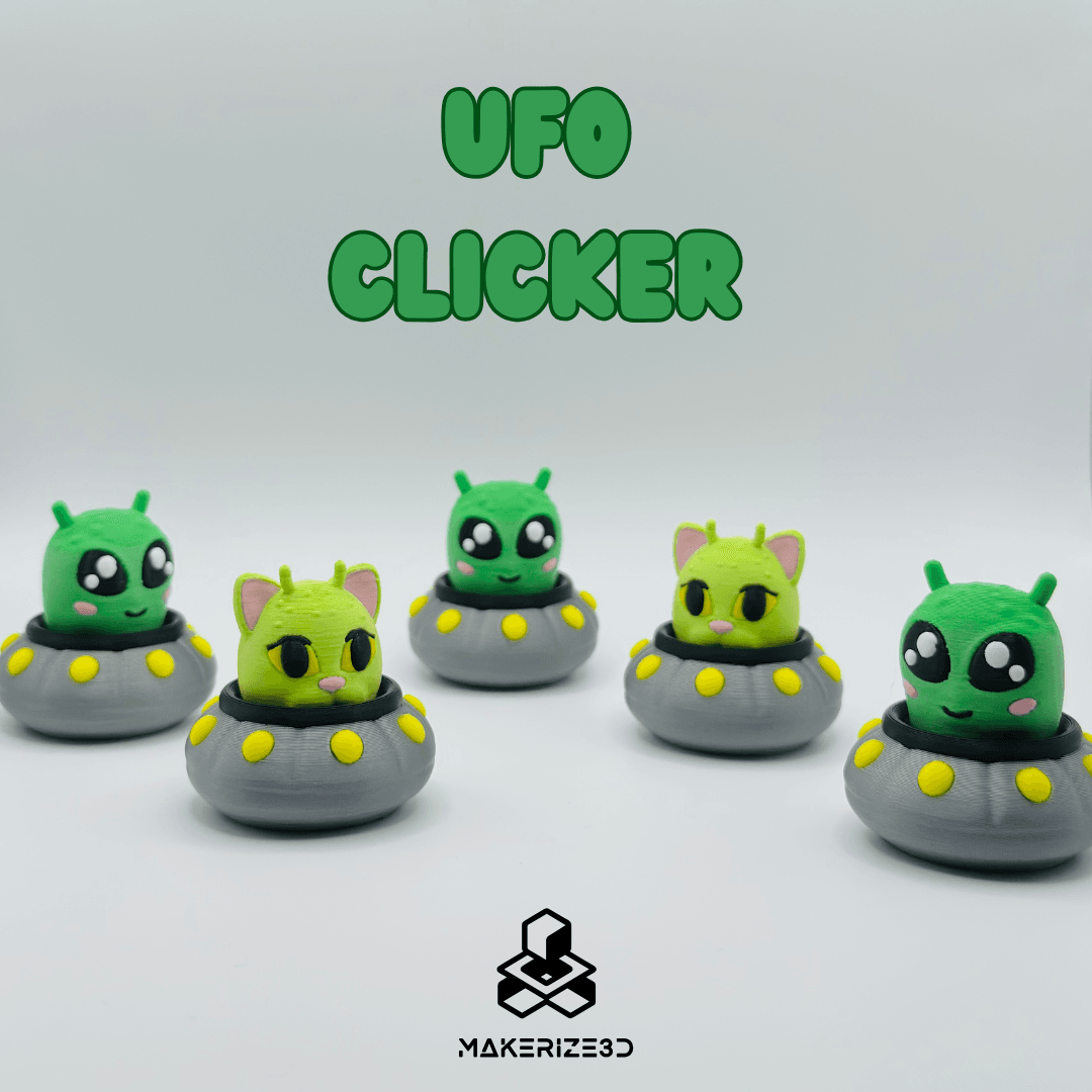 Alien & Cat UFO Clickers 3d model