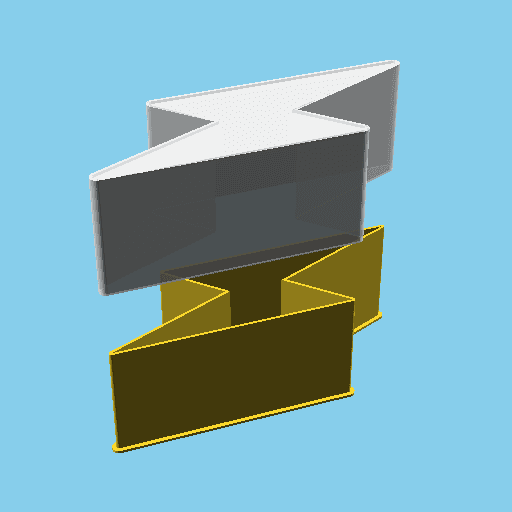Lightning Bolt (model 2), nestable box (v1) 3d model