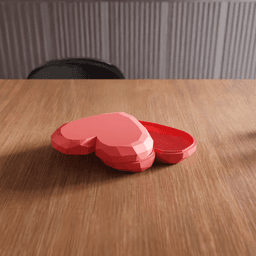 Geometric Heart Low-Poly Jewelry Box 3d model
