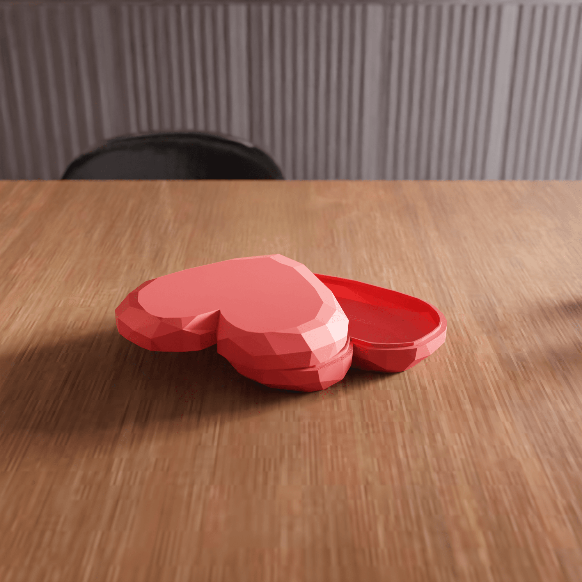 Geometric Heart Low-Poly Jewelry Box 3d model