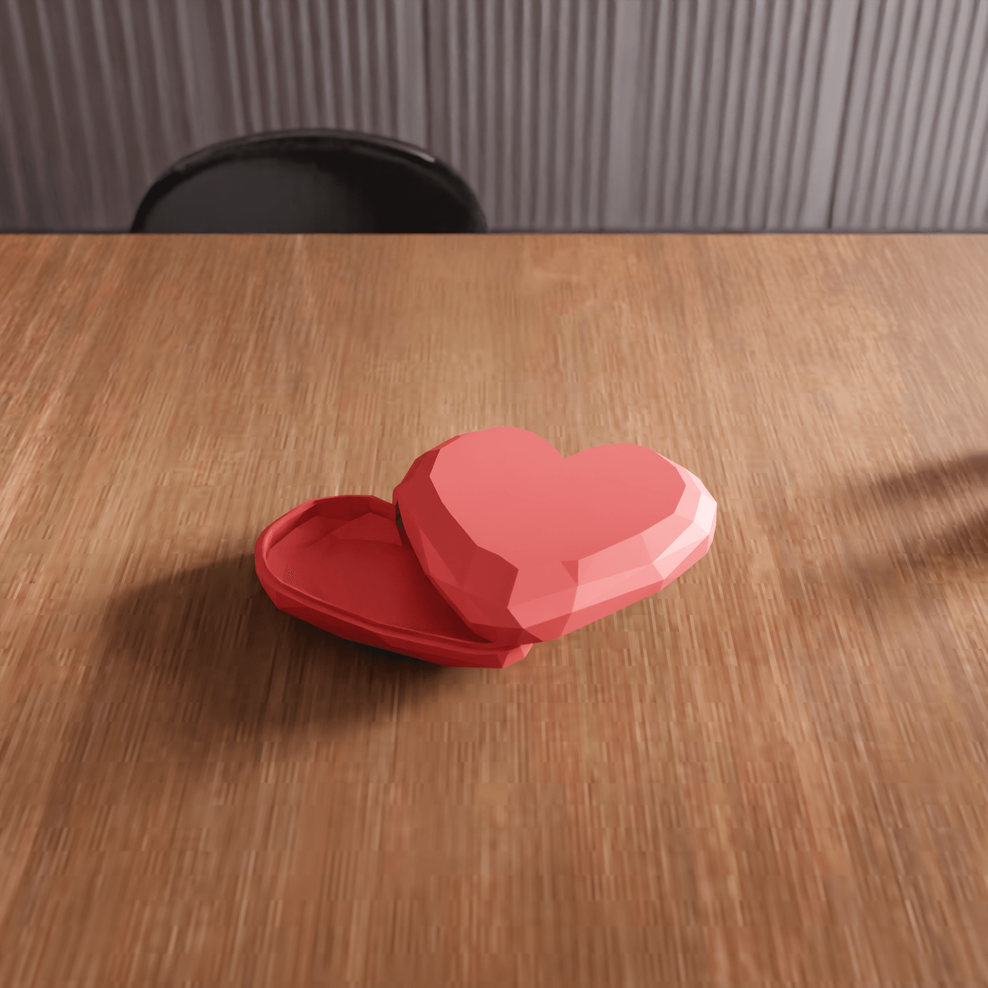 Geometric Heart Low-Poly Jewelry Box 3d model