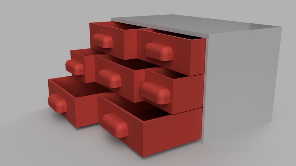 Brick Themed Chest of Drawers 3d model