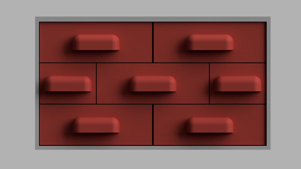 Brick Themed Chest of Drawers 3d model
