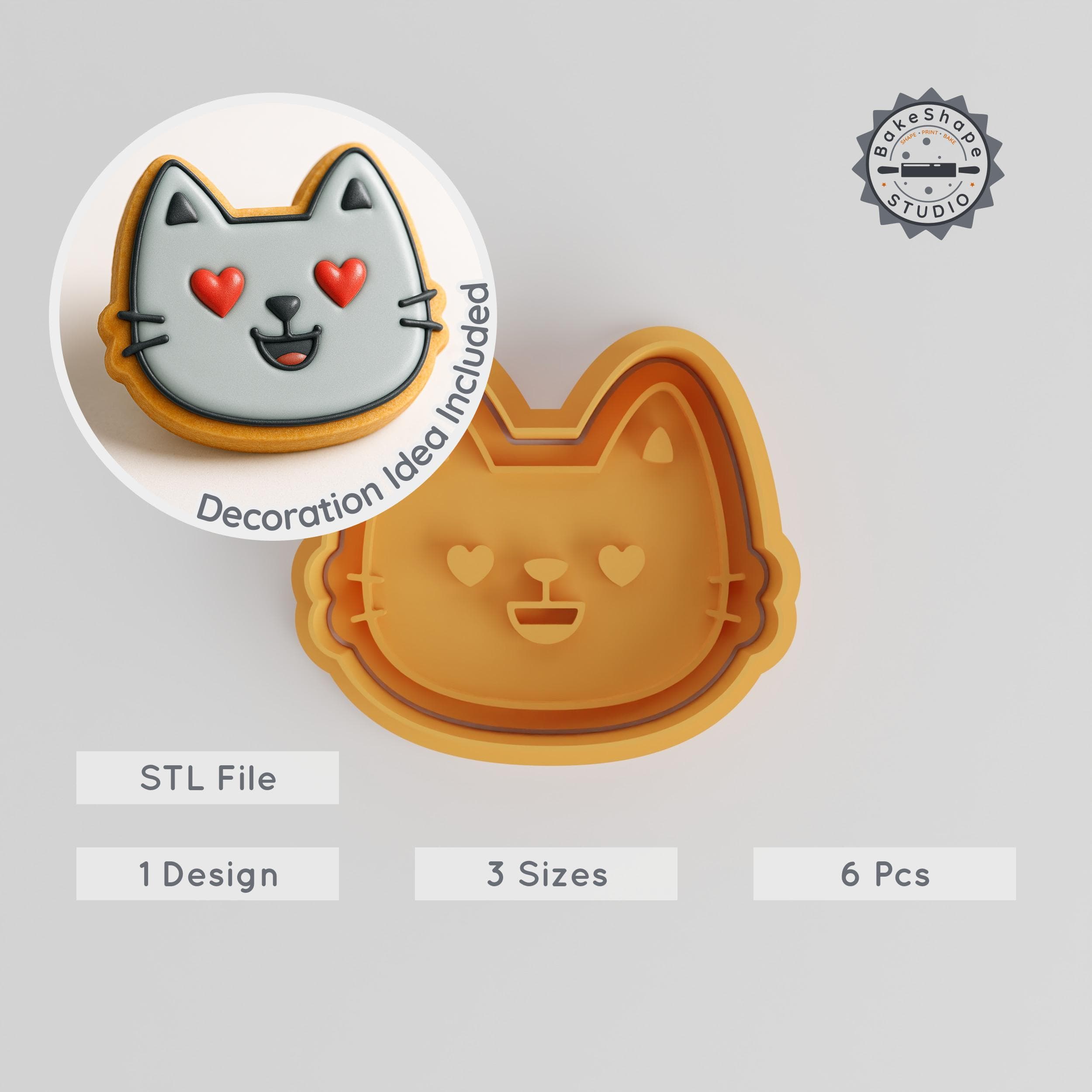Love Heart Cookie Cutter & Stamp Set, Romantic Fondant Shape, 3 Sizes S/M/L, 6 Pieces for Cute Sweet Treats PRODUCT_839 3d model