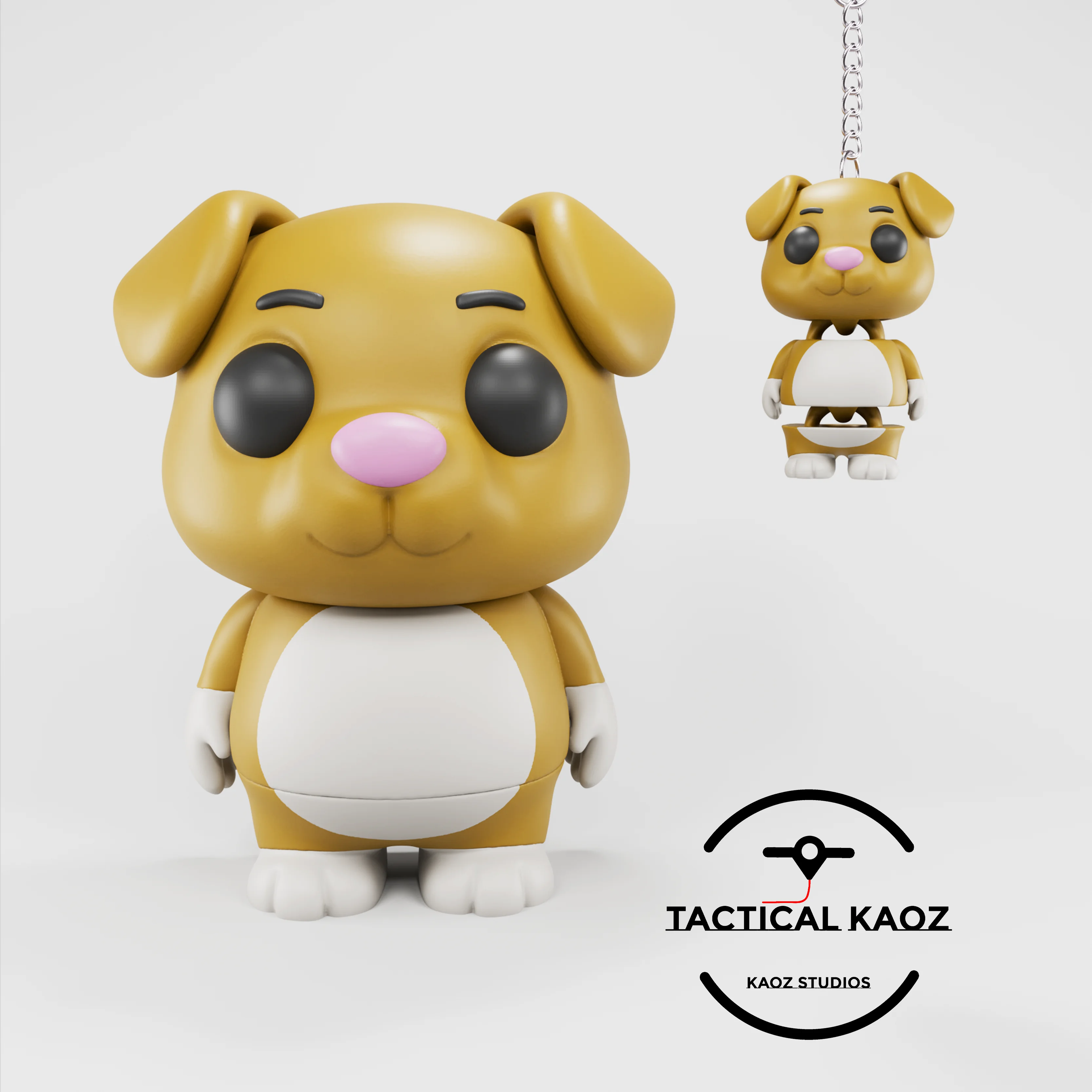 Flexy Dog Figurine + Keychain 3d model