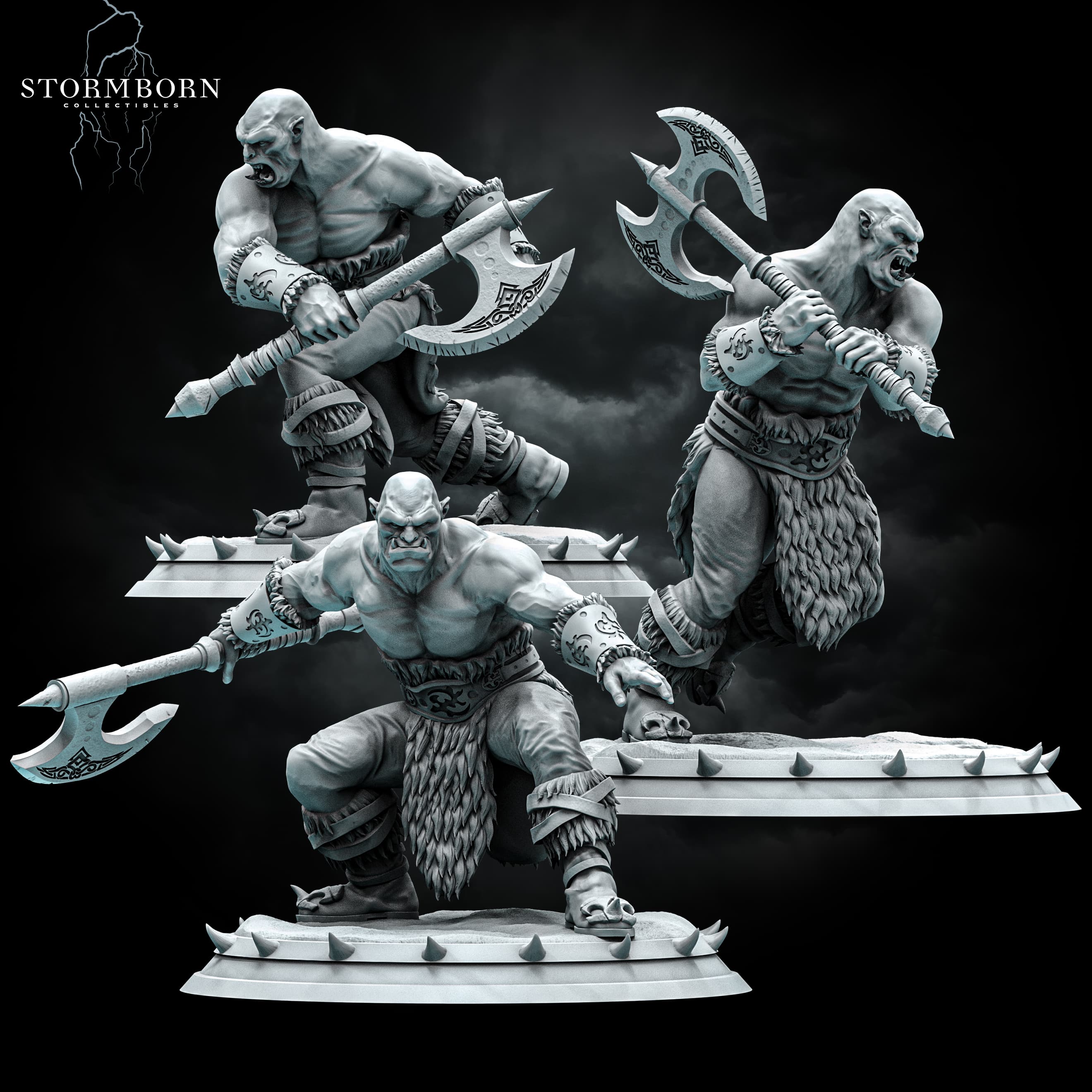 (32mm) Orc Warriors (3 variants included) 3d model