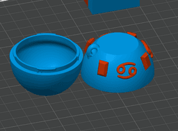 Cancer Flexi Imp - Zodiac Imp Collection Part 4 - Keychain & Straw Buddy, No Supports STL/3MF 3d model