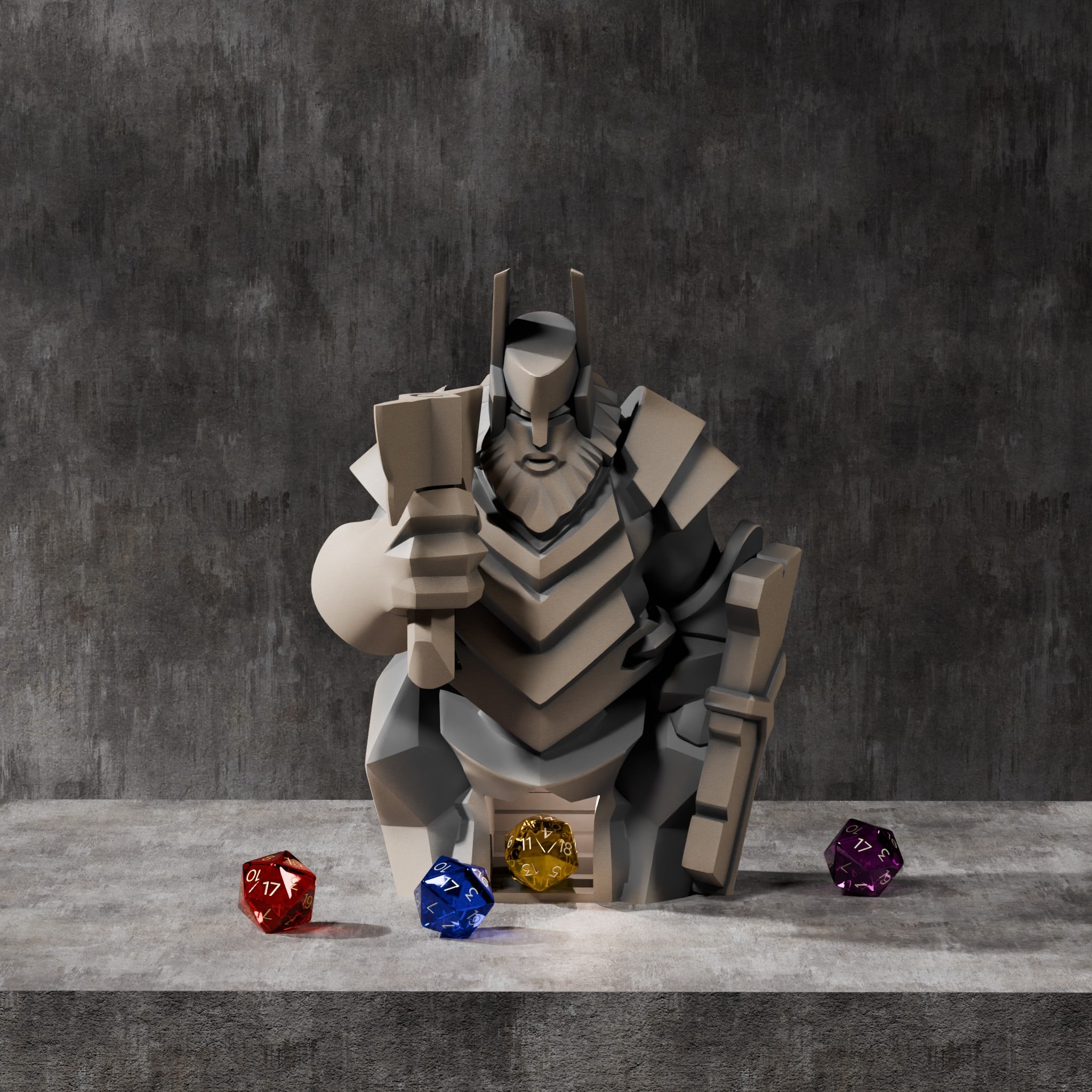 Dwarf Statue Dice Tower 3d model