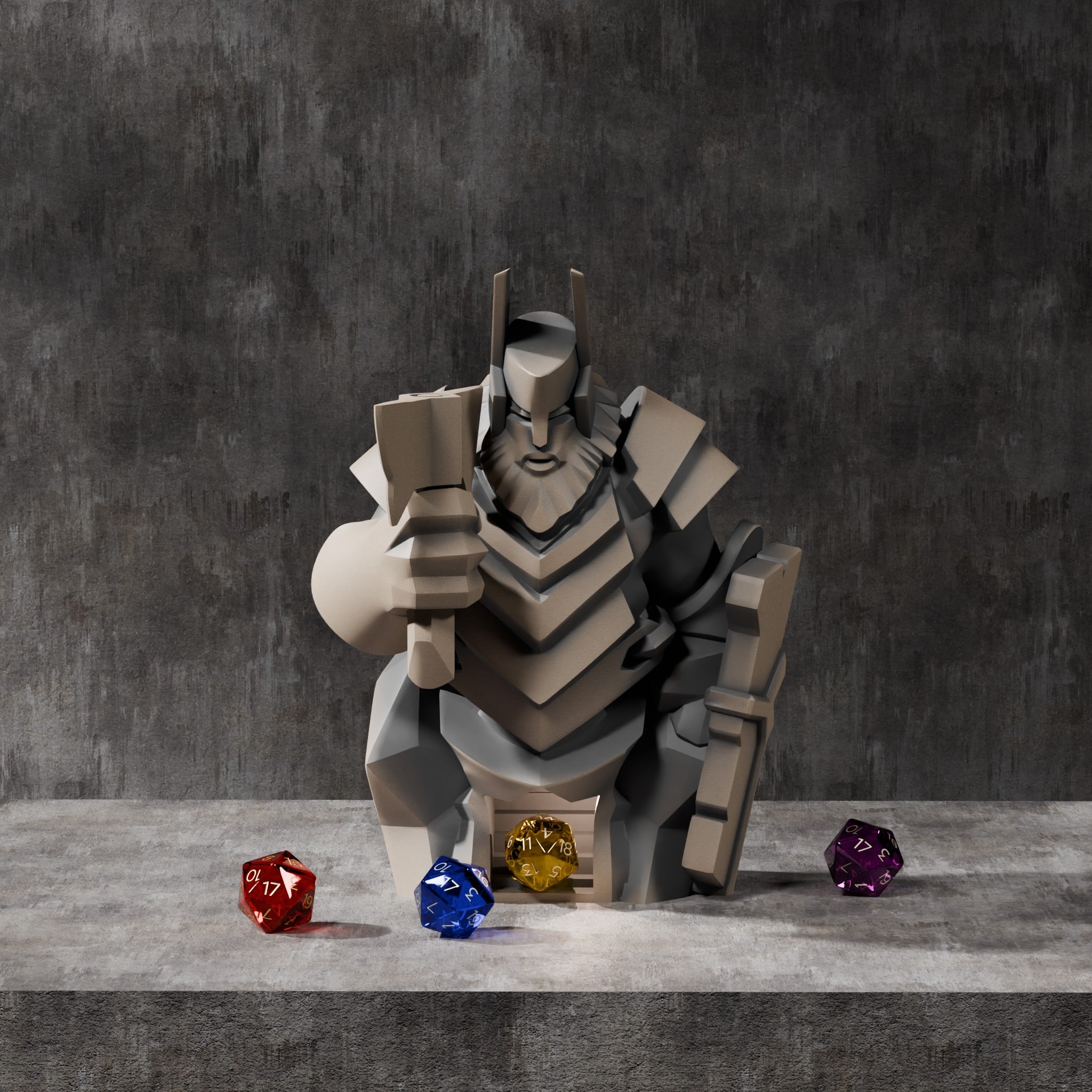 Dwarf Statue Dice Tower 3d model