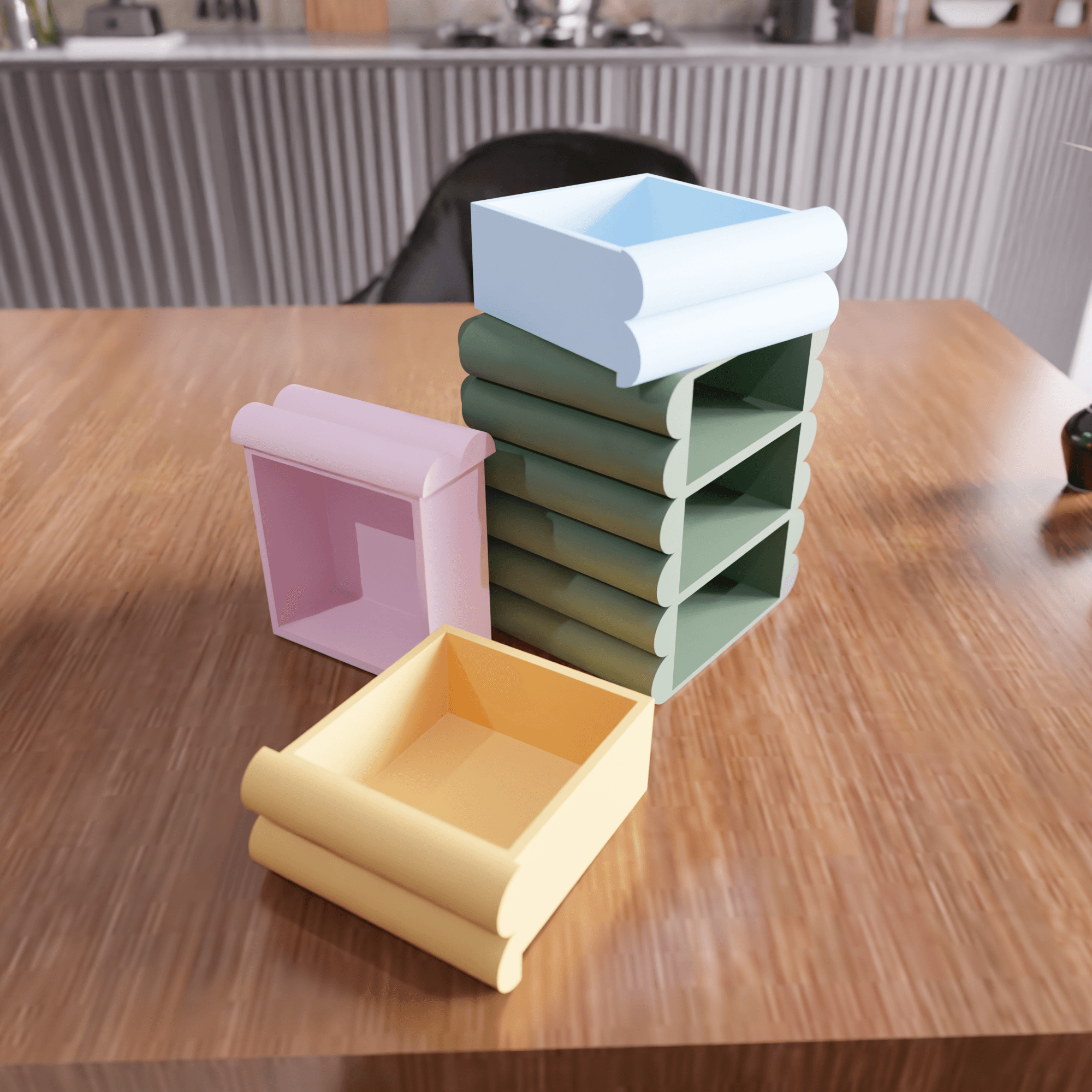 Modular Storage Drawer - Stackable Organizer Box 3d model
