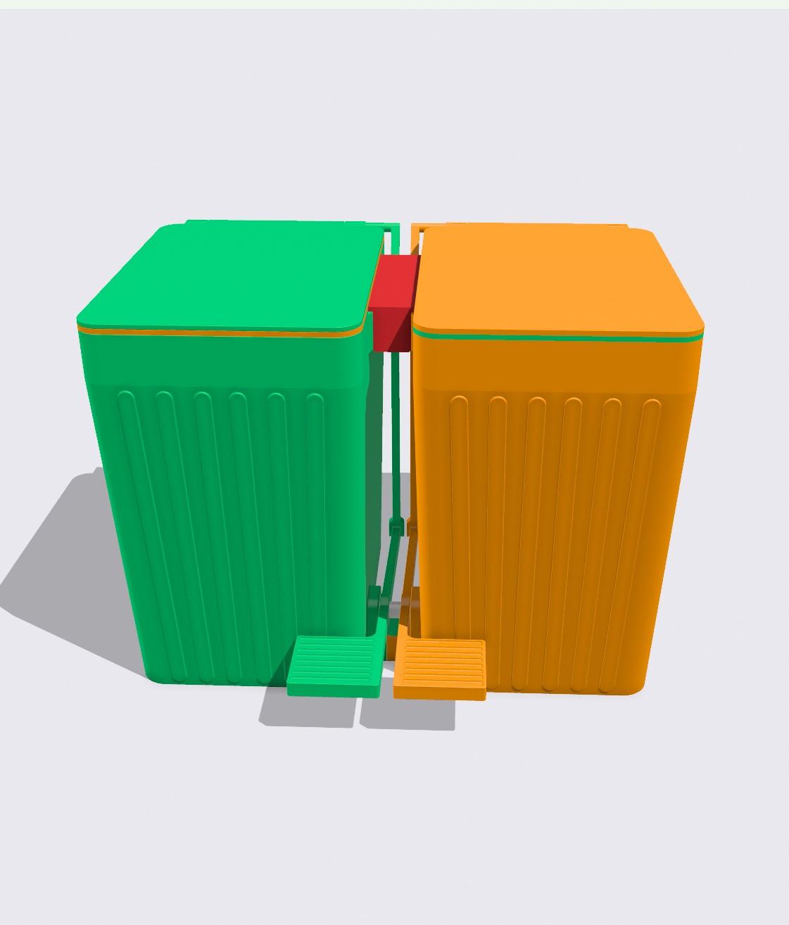 2 trash cans open source remix step file 3d model