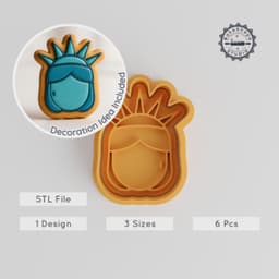 Liberty Shape Cutter & Stamp Set, Freedom & Democracy Theme, Perfect for Cookies & Fondant, S/M/L Sizes PRODUCT_2826 3d model