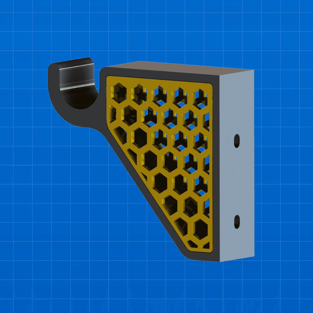Wall-mounted Rod Holder 3d model