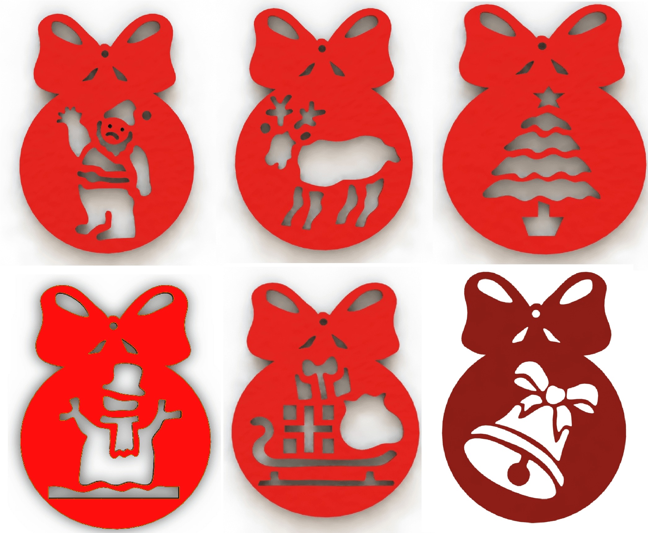 Christmas tree ornament decorations pack 3d model