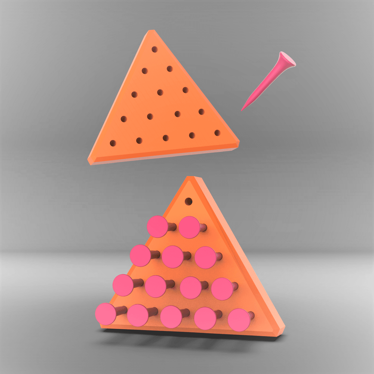 Peg Solitaire- Basic Triangle 3d model