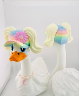 Hats with Hair Goose Gear for Porch Goose 3d model