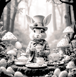 The proper rabbit wishes you to join him for a cup of Tea - Wall Art 3d model