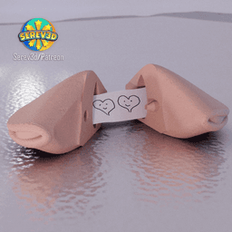 Fortune Cookie with Hidden Note - Mini Novelty Gift - No Supports 3D Print STL/3MF 3d model