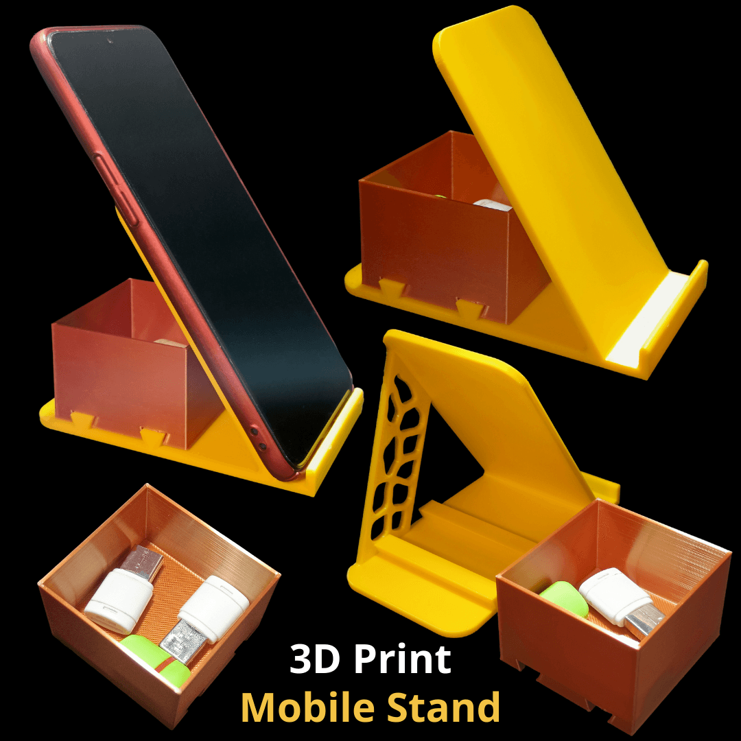 Mobile stand with storage box 3d model