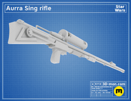 Adventurer slugthrower rifle (Aurra Sing) 3d model
