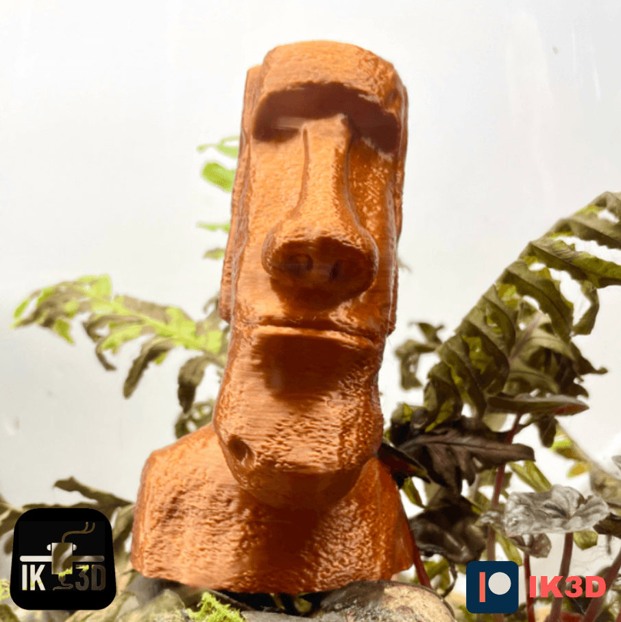 Realistic Moai Statue Bust and Full Body / No Supports 3d model