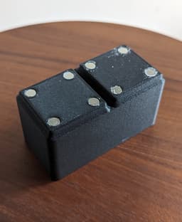 Caliper holder for Adoric 6-inch / 150mm Calipers, Dual CR2032 batteries, Gridfinity 2x1 magnetic 3d model