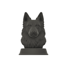 Dutch Shepherd Dog Bust - Dog Statue - STL 3MF - 3D Printable Dog Model - Pet Memorial 3d model