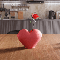 Heart Faceted Decorative Vase 3d model