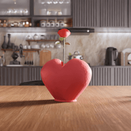 Heart Faceted Decorative Vase 3d model