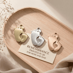 Parent and Baby Feet Keychain STL Bundle - Matching Family Pendant | Mother’s and Father’s Day Gift 3d model