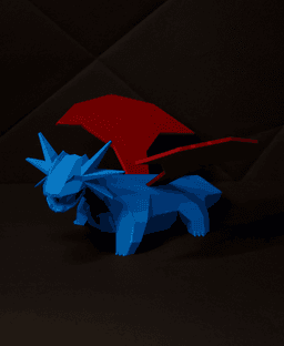 Salamence Low Poly Pokemon 3d model