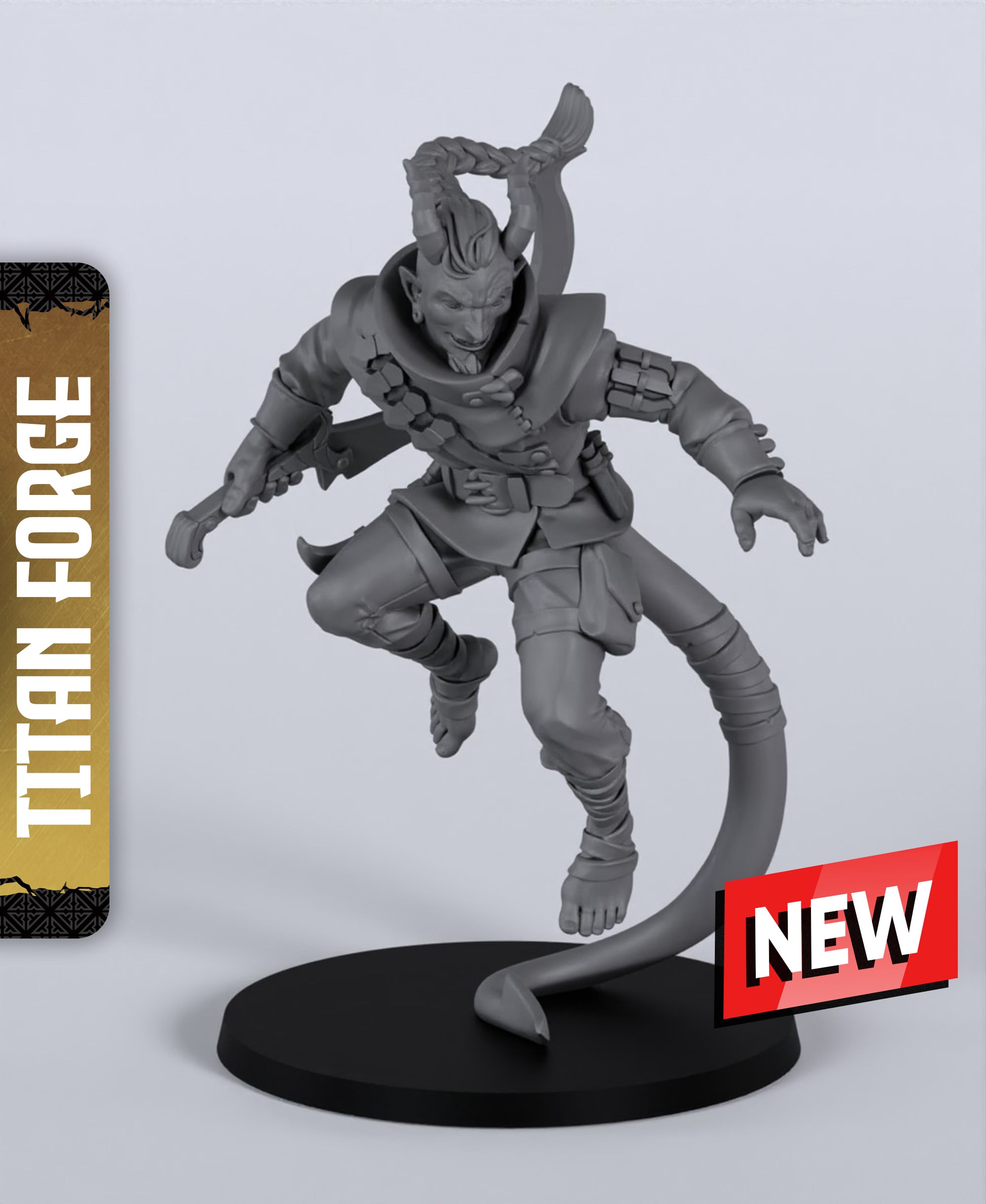 Tiefling RPG Character - With Free Dragon Warhammer - 5e DnD Inspired for RPG and Wargamers 3d model