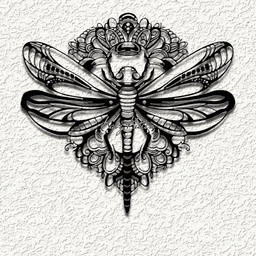 dragonfly flowers wall art home decor 3d model