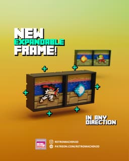 STREET FIGHTER RYU - Pixel Voxel Art Frame (No support, 3MF included) 3d model