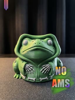 Skeleton Hoodie Frog STL | Gothic Decor 3D Print | No AMS 3d model
