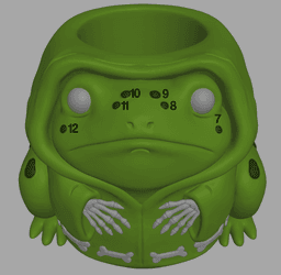 Skeleton Hoodie Frog STL | Gothic Decor 3D Print | No AMS 3d model