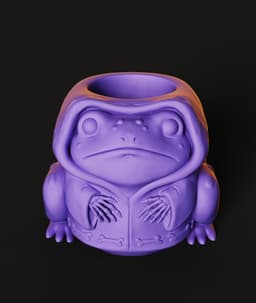 Skeleton Hoodie Frog STL | Gothic Decor 3D Print | No AMS 3d model