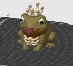 Frog King Figure 3MF | Fantasy Decor Multi-Color | Cute 3d model