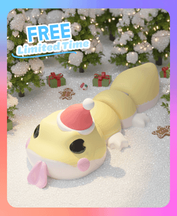 Flexi Gecko Xmas Keychain (Single Color) 3d model