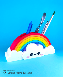 Rainbow Pen Holder β No MultiColor or Glue Needed! Print-in-Parts 3d model