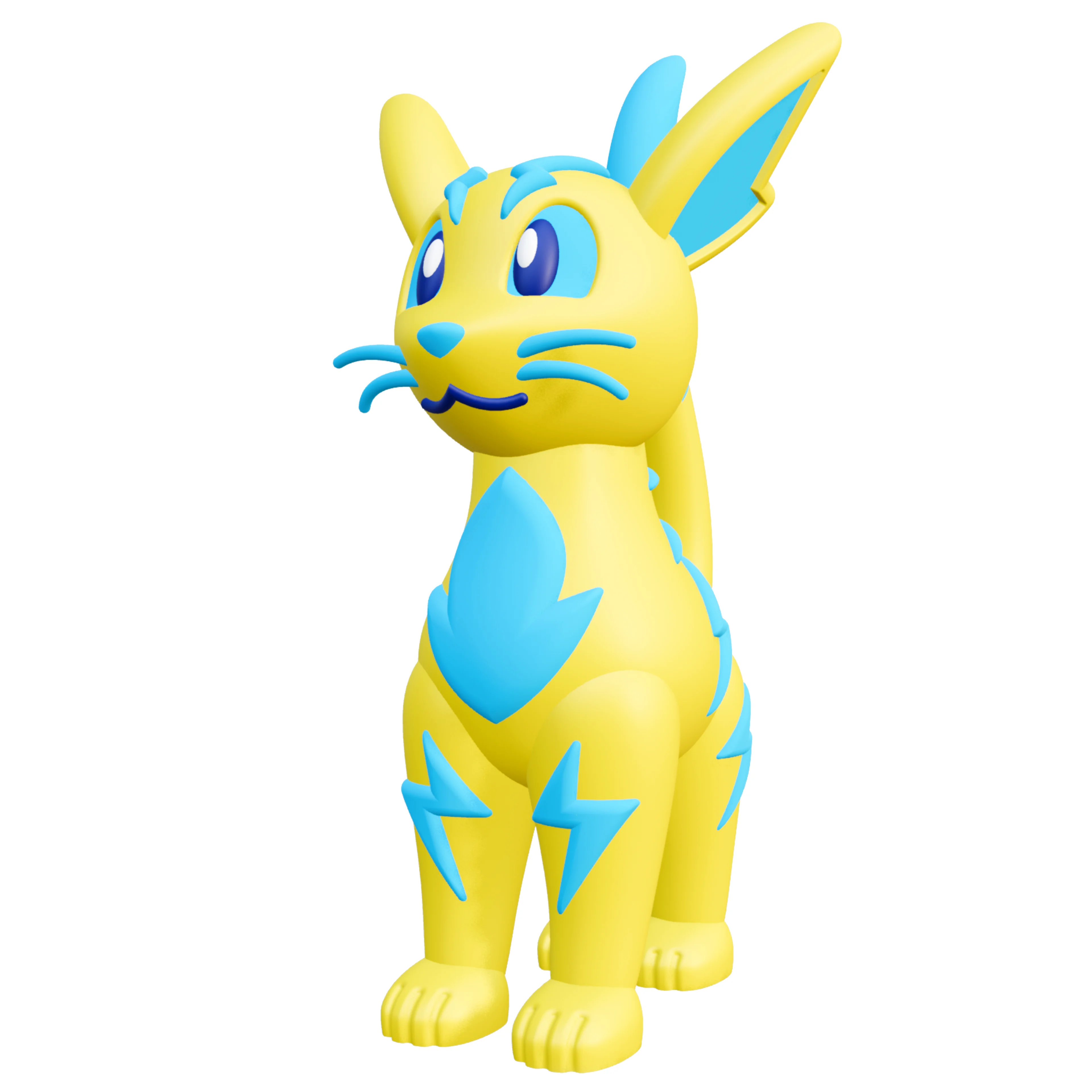 Creature Kin ZipZap – Cute Electric Cat 3D Printable Figure – Royalty-Free STL 3d model