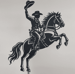 Cowboy Horse Rider 2D Wall Art.3mf 3d model
