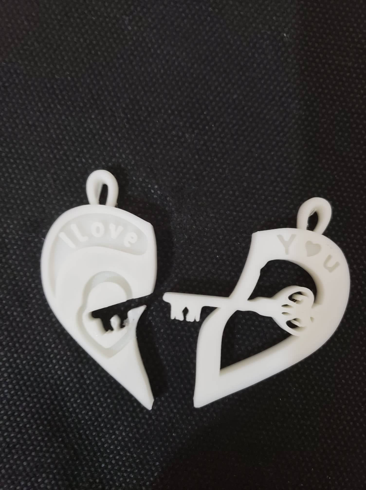 Heart Lock and Key chain 3d model
