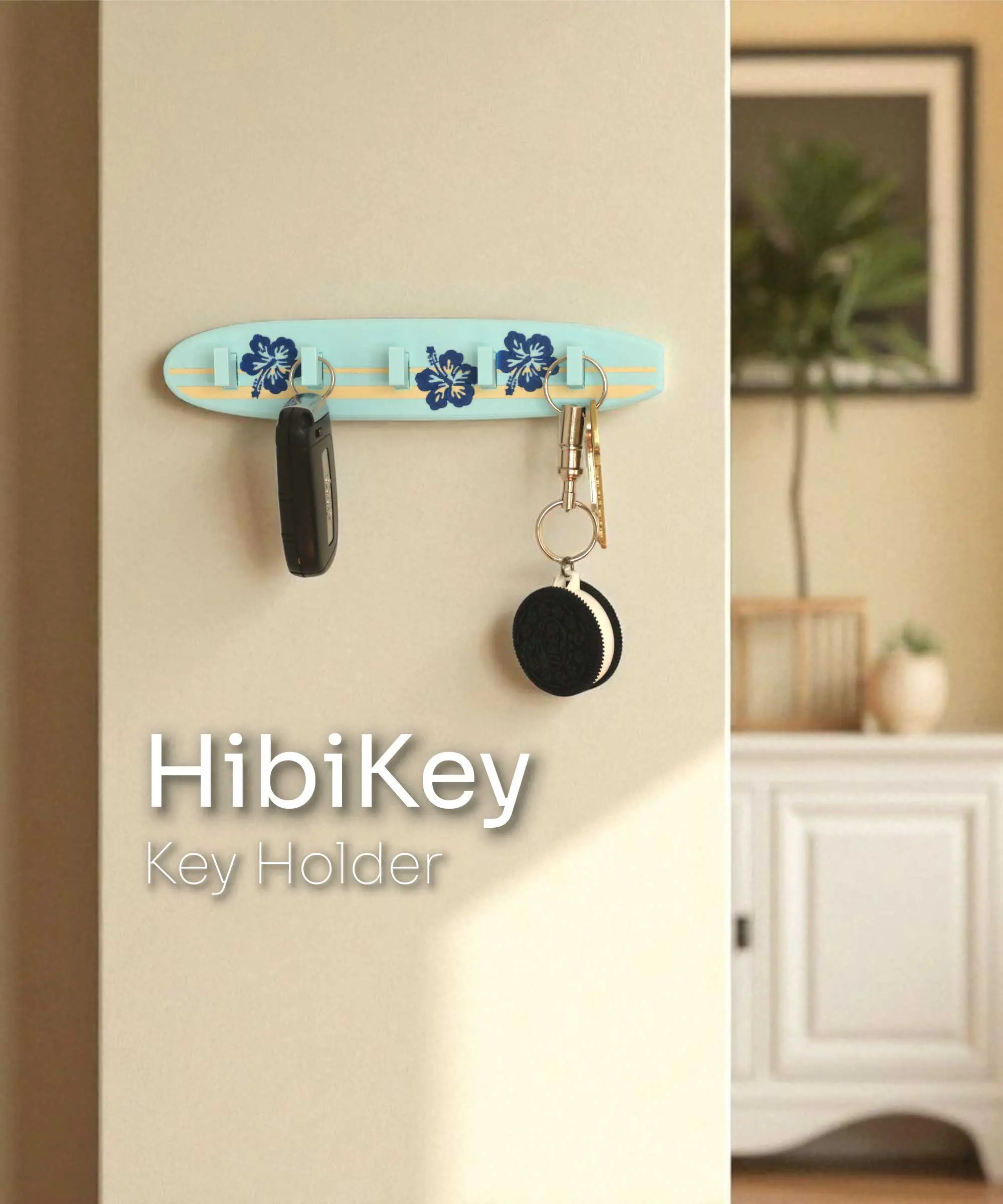 HibiKey - Surfboard Key Holder 3d model