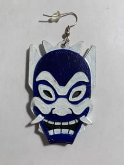 Blue Spirit Mask Earings.step 3d model