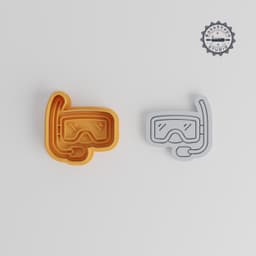 Snorkel Shape Cutter & Stamp Set, 3 Sizes S/M/L, Perfect for Cookies & Fondant, Water & Diving Theme PRODUCT_1143 3d model